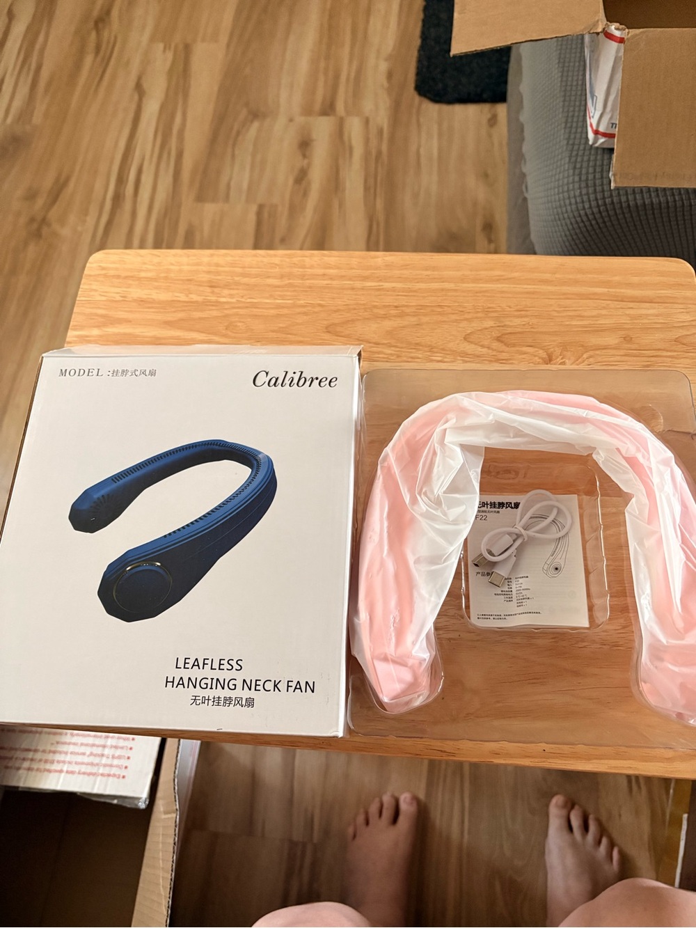 Calibre Pink Leafless Hanging Neck Fan
